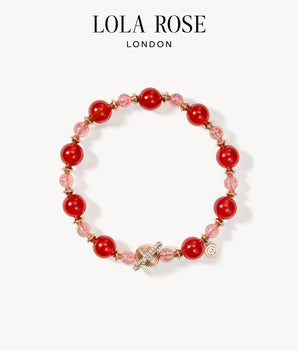 Heliocentric Red Carnelian & Strawberry Quartz Bracelet
