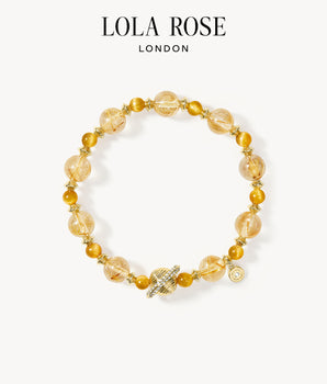 Heliocentric Tiger Eye Stone & Golden Rutilated Quartz Bracelet