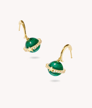 Heliocentric Malachite Earrings