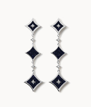 Blue Sandstone Chain Earrings