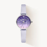 Gradient Sparkle Amethyst Watch With White Gold Case