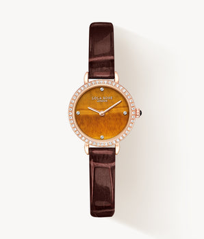 Tiger's Eye Watch With Zircon