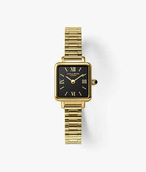 Goldene schwarze Onyx-Uhr