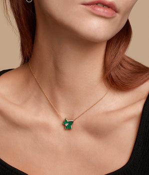 Malachite Simple Leaf Necklace