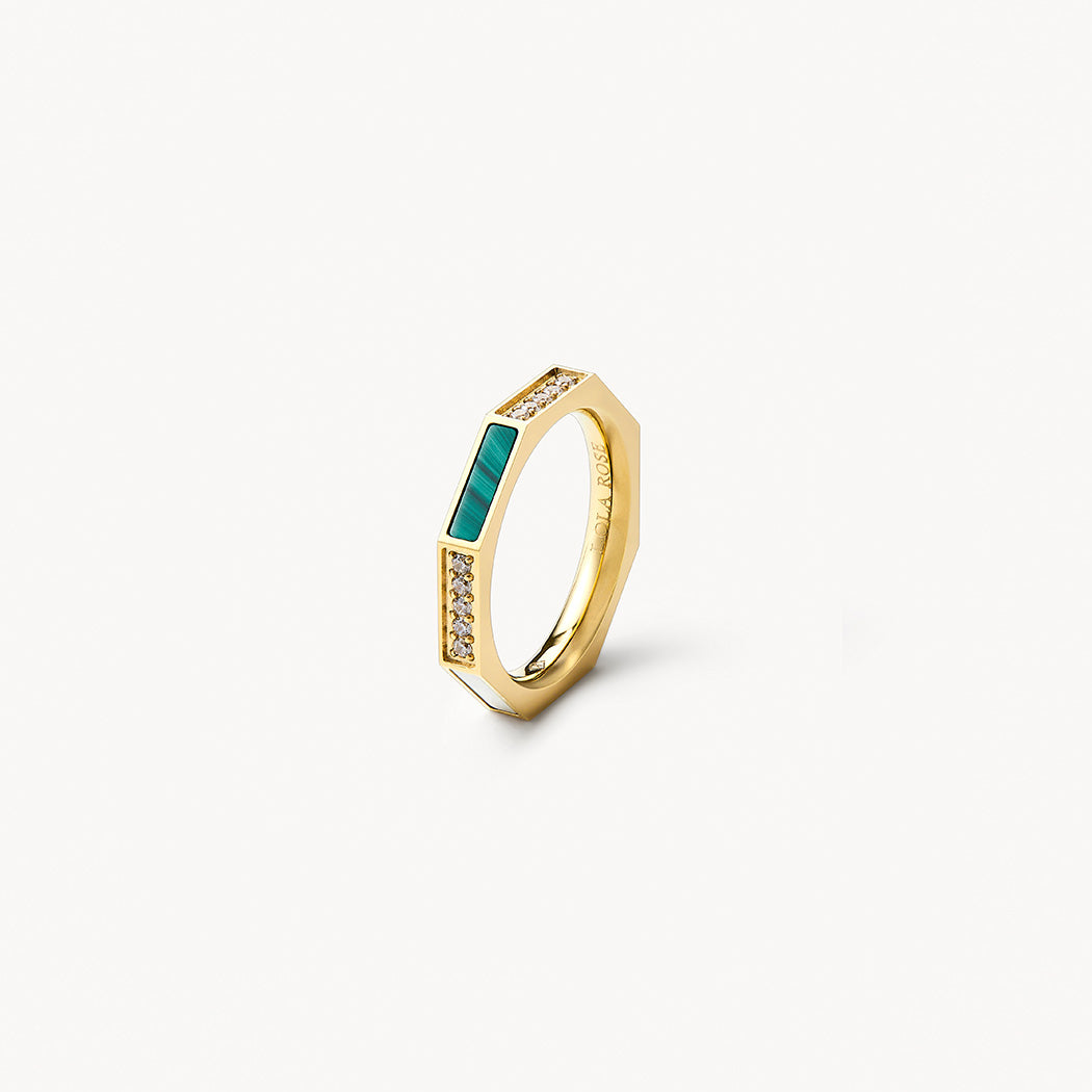 Octagon Ring with Multi Gemstone - Lola Rose Jewellery